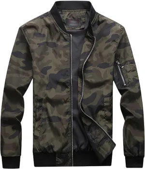 JEsilunmaMY Lightweight Bomber Jackets for Men Casual Sportwear Varsity Baseball Jacket Winter Warm Padded Coats Outwear