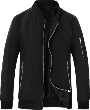 JEsilunmaMY Lightweight Bomber Jackets for Men Casual Sportwear Varsity Baseball Jacket Winter Warm Padded Coats Outwear