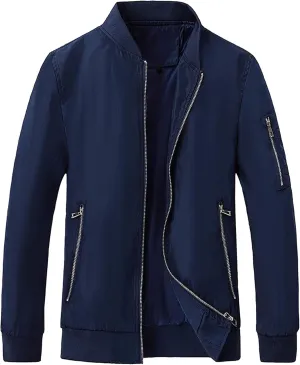 JEsilunmaMY Lightweight Bomber Jackets for Men Casual Sportwear Varsity Baseball Jacket Winter Warm Padded Coats Outwear