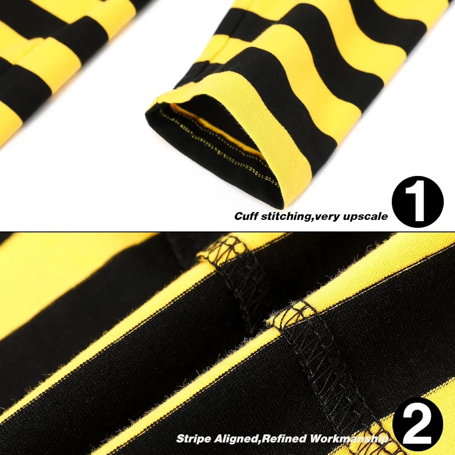 LEDING Mens Shirt Striped Black White Cotton Spandex Crewneck Long Sleeve Basic Pullover Stripe Casual Crew Tee Shirt