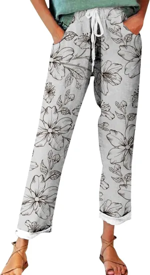 Linen Pants Women Petite Summer Spring Womens Linen Wide Leg Pants Plus Size Pants Tall