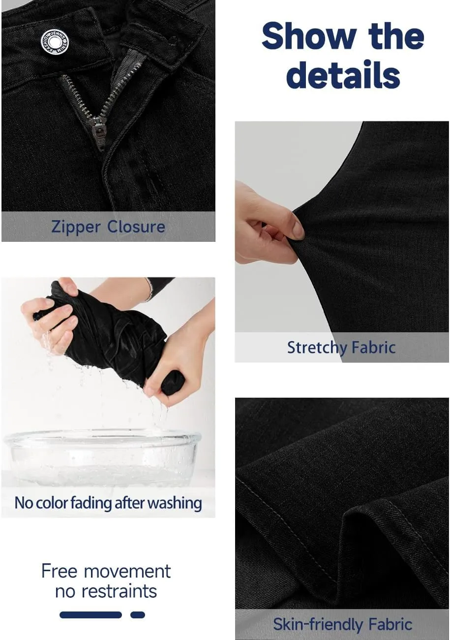 Long Denim Skirt for Women Casual A-Line Denim Maxi Skirt Stretch High Waisted Jean Skirt with Pocket Blue