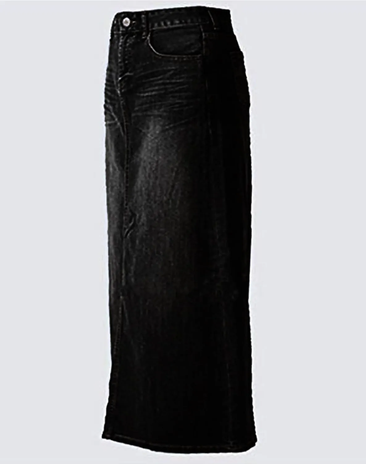 Long Denim Skirt for Women Casual A-Line Denim Maxi Skirt Stretch High Waisted Jean Skirt with Pocket Blue