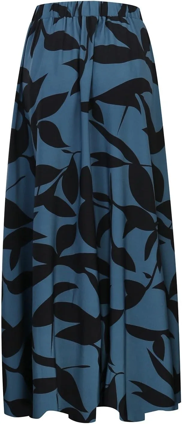 Long Flowy Floral Skirts for Women High Elastic Waist Summer Pleated A Line Maxi Smocked Boho Beach Skirts