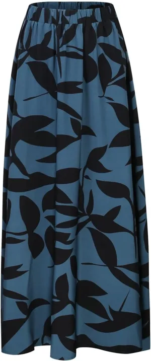 Long Flowy Floral Skirts for Women High Elastic Waist Summer Pleated A Line Maxi Smocked Boho Beach Skirts