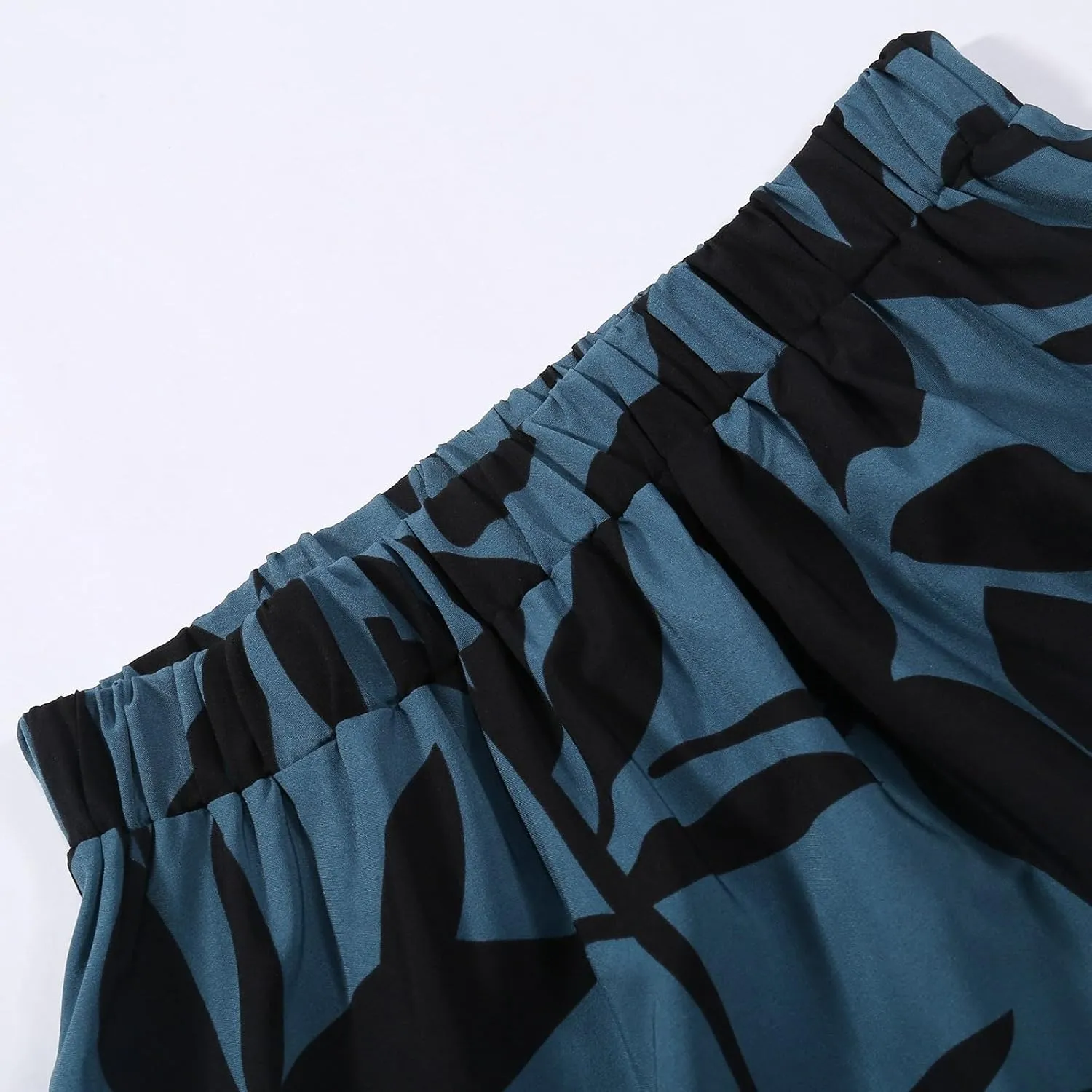 Long Flowy Floral Skirts for Women High Elastic Waist Summer Pleated A Line Maxi Smocked Boho Beach Skirts