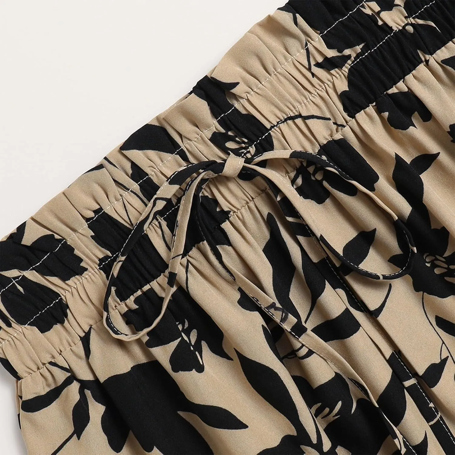 Long Skirts for Women,Elastic High Waisted Womens Boho Maxi Skirt with Pockets Linen Flowy Long Skirts 2025 Trendy