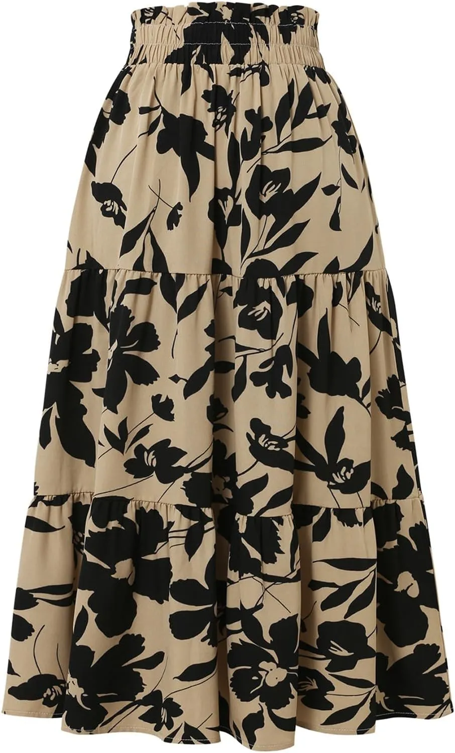 Long Skirts for Women,Elastic High Waisted Womens Boho Maxi Skirt with Pockets Linen Flowy Long Skirts 2025 Trendy