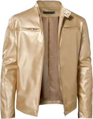 Maiyifu-GJ Men's Casual Faux Leather Jacket Vintage Stand Collar Leather Jacket Lightweight Zipper Motorcycle Biker Coat