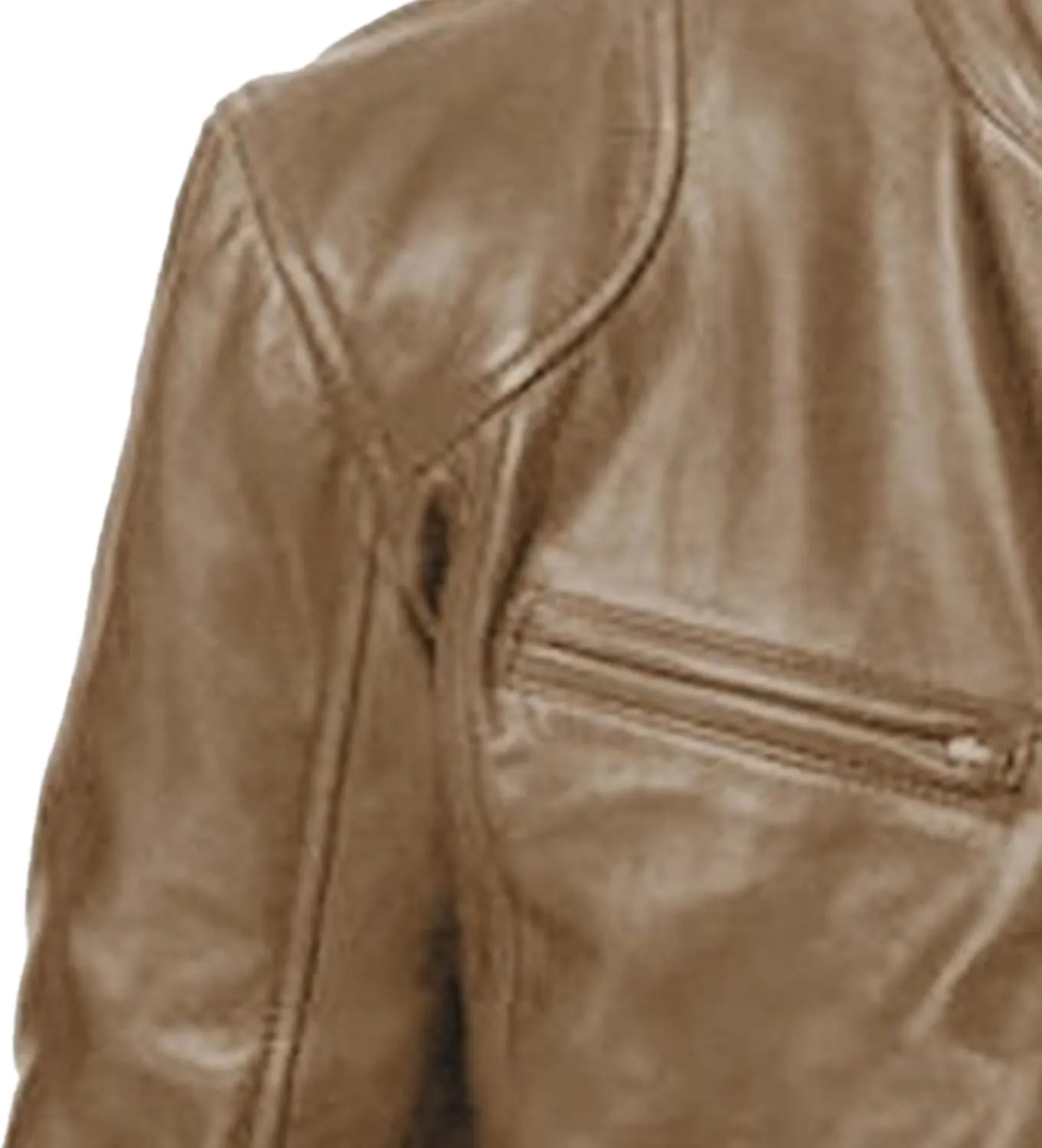Maiyifu-GJ Men's Casual Faux Leather Jacket Vintage Stand Collar Leather Jacket Lightweight Zipper Motorcycle Biker Coat