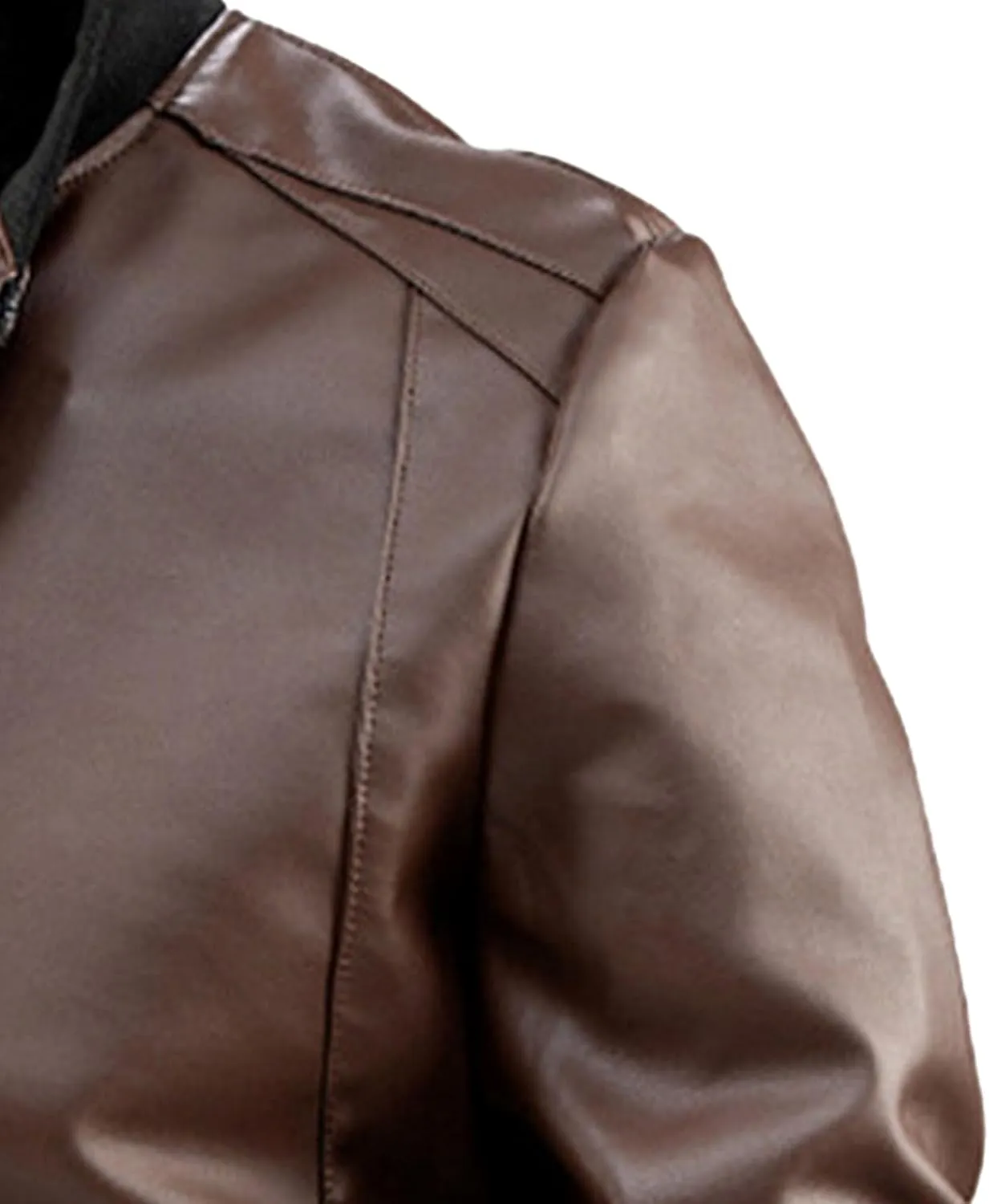 Maiyifu-GJ Men's Lightweight Faux Leather Jacket Casual Slim Fit Motorcycle Leather Jacket Spring Fall Zipper Coat Outerwear