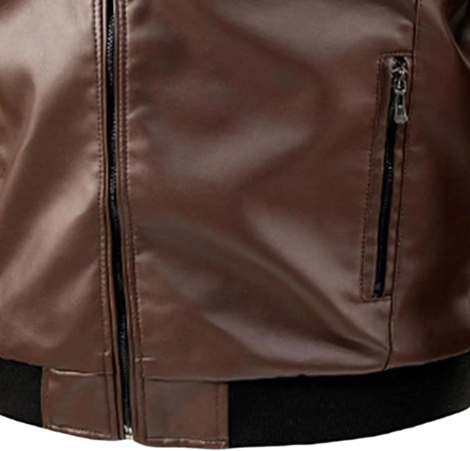 Maiyifu-GJ Men's Lightweight Faux Leather Jacket Casual Slim Fit Motorcycle Leather Jacket Spring Fall Zipper Coat Outerwear