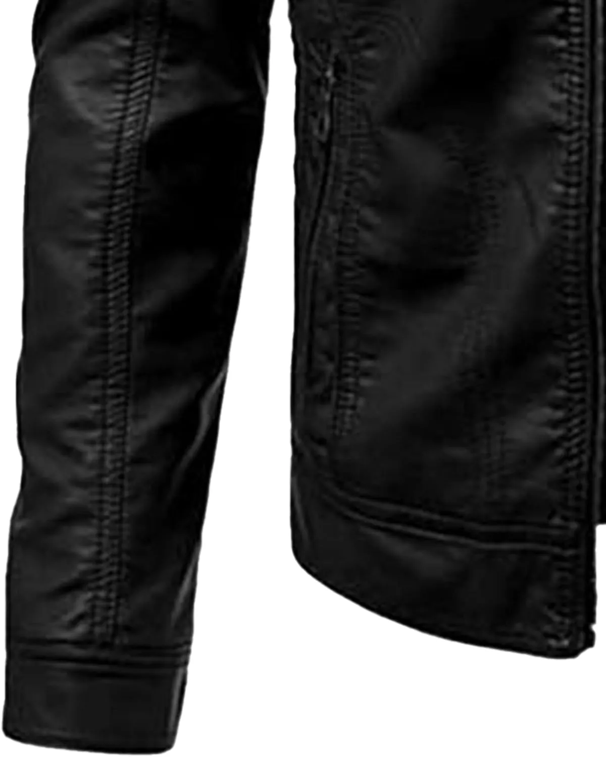 Maiyifu-GJ Men's Vintage Faux Leather Jacket Casual Stand Collar Leather Jacket Lightweight Slim Fit Motorcycle Biker Coat