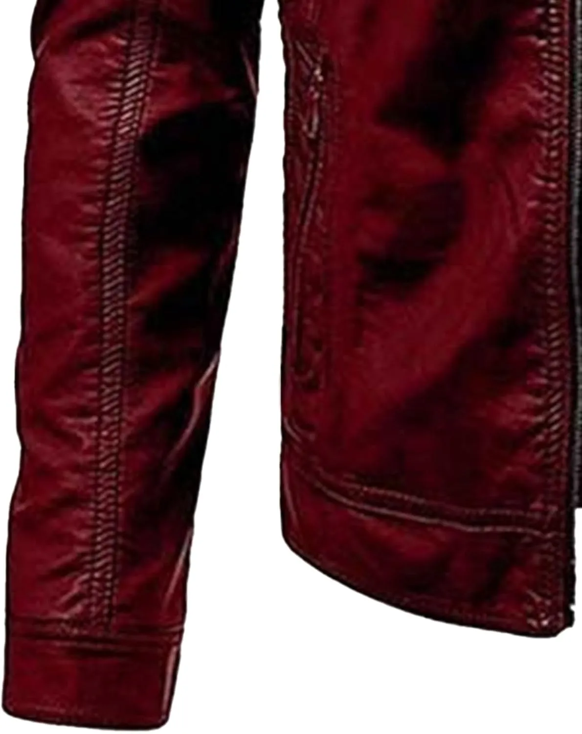 Maiyifu-GJ Men's Vintage Faux Leather Jacket Casual Stand Collar Leather Jacket Lightweight Slim Fit Motorcycle Biker Coat