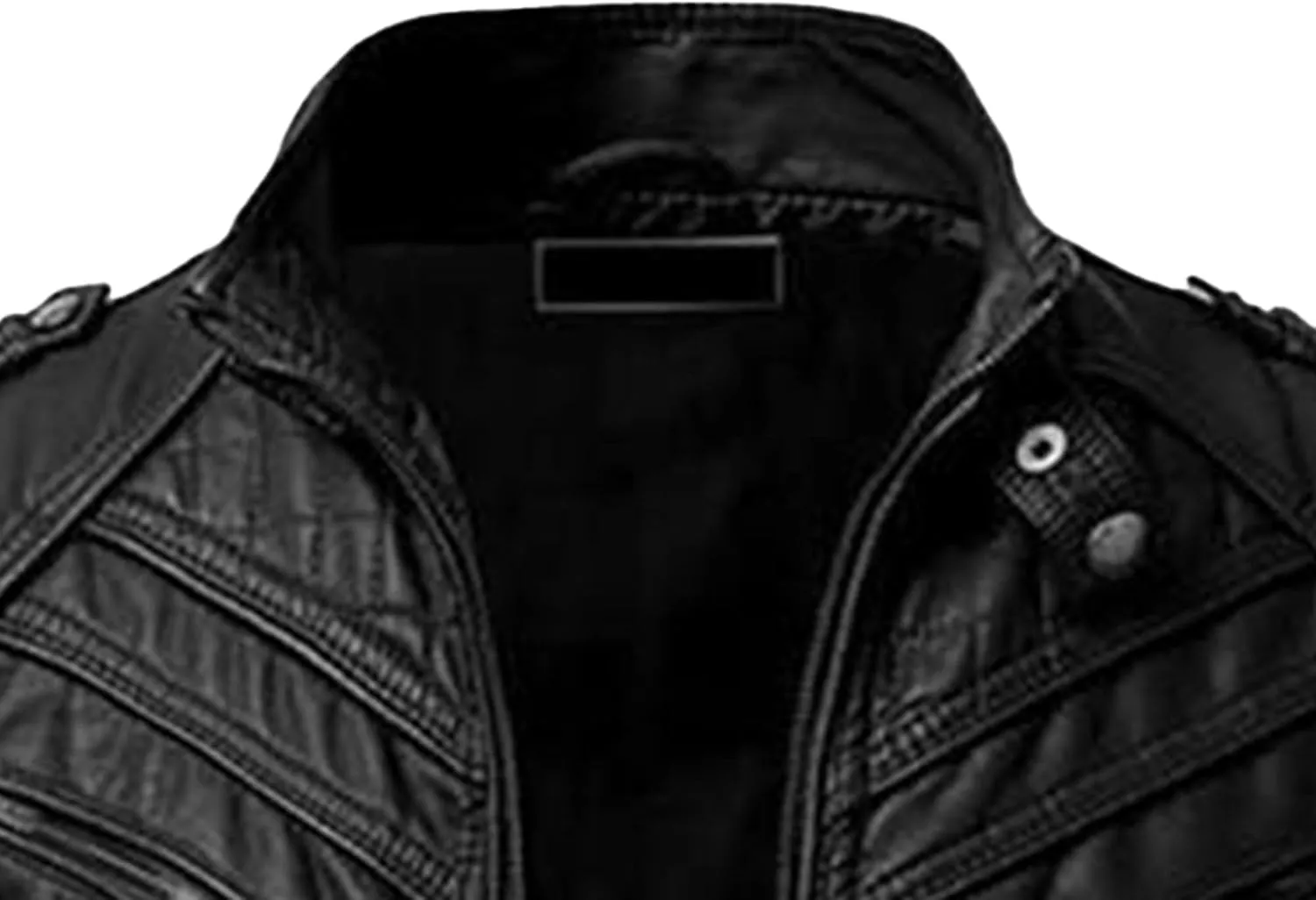 Maiyifu-GJ Men's Vintage Faux Leather Jacket Casual Stand Collar Leather Jacket Lightweight Slim Fit Motorcycle Biker Coat