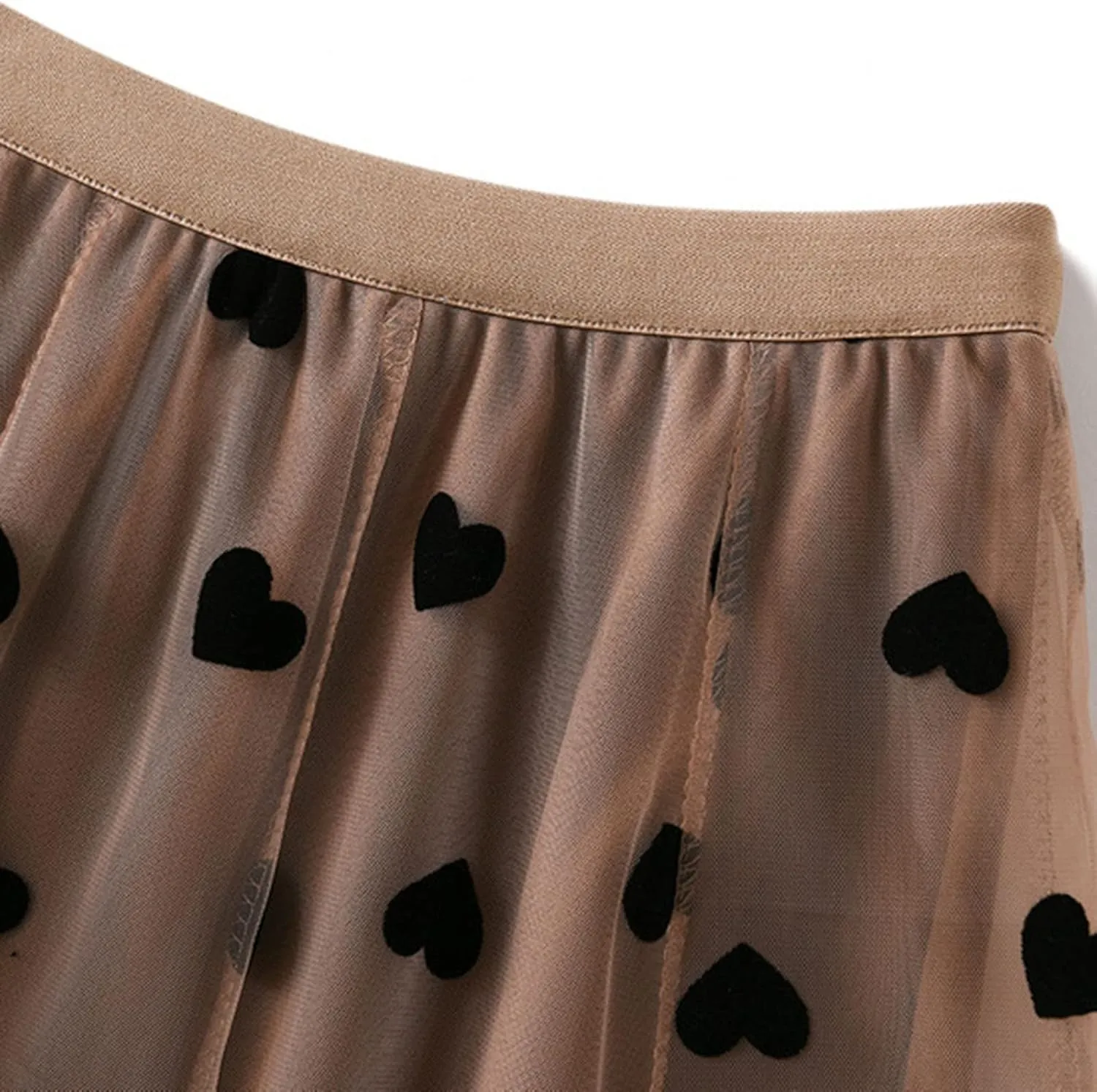 Maxi Skirts for Women Summer Lightweight Love Graphic Print Mesh Sheer A-Line Loose Long Skirt Ladies Trendy Clothes