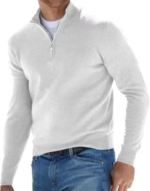 Men Fleece Cotton Sweatshirts Oversize Quarter Zip Mock Neck Casual Golf Pullover Sweater Fall Winter Warm Polo Tops
