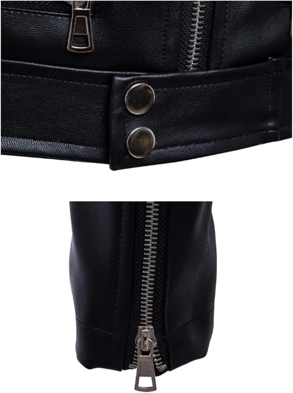 Men Leather Jacket Winter Black PU Leather Jacket Fashion Multi-Zipper Stand Collar Motorcycle Leather Coat
