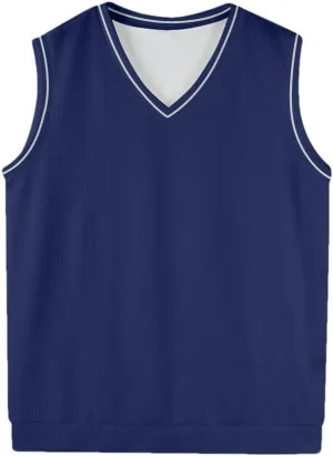 Men Sleeveless Vest Spring Autumn Solid Color Knitted Vest Business Work Sweater Tank