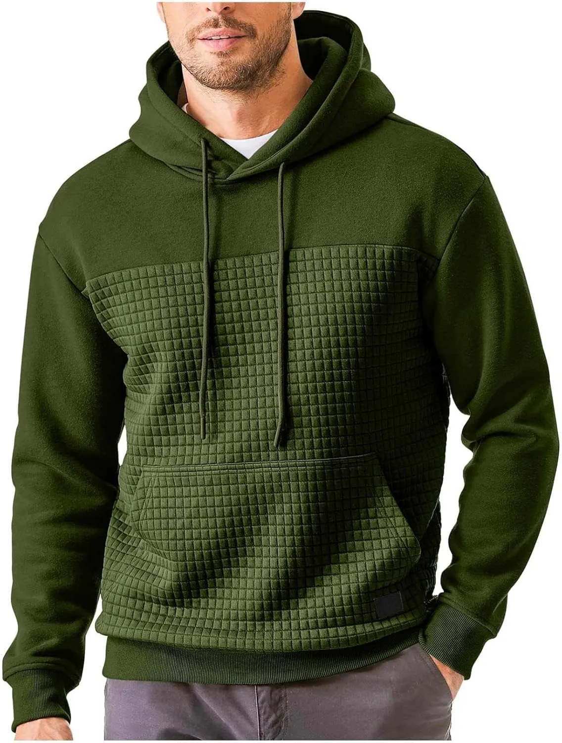 Men's Autumn and Winter Warm Pullover Splicing Zipper Jacket Zip Up Hoodie Heavyweight Hoode Sweatershirt Coats