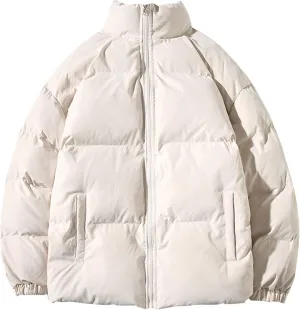 Mens Big and Tall Winter Puffer Jacket Packable Windproof Midweight Insulated Jacket Thermal Zip Up Puffer Jacket