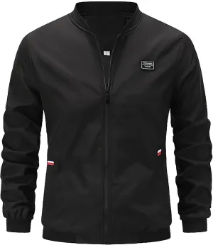Men's Bomber Jacket Stylish Lightweight Softshell Flight Spring Fall Casual Jackets for Men Fashion Coat