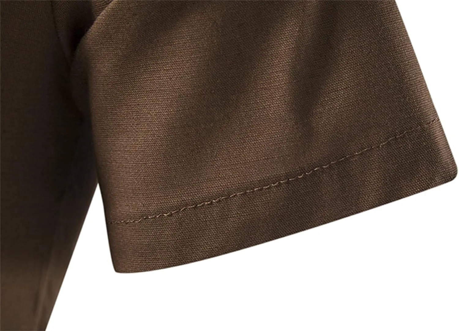 Men's Casual Cotton Linen Short Sleeve Summer Lightweight Banded Collar Beach Tops Hippie T-Shirt