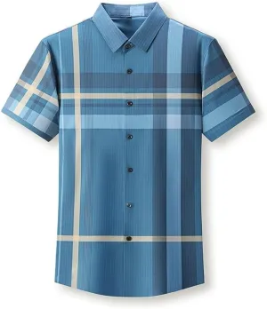 Men's Casual Short Sleeve Shirt Business Shirt for Husband Going Out Shirts for Men
