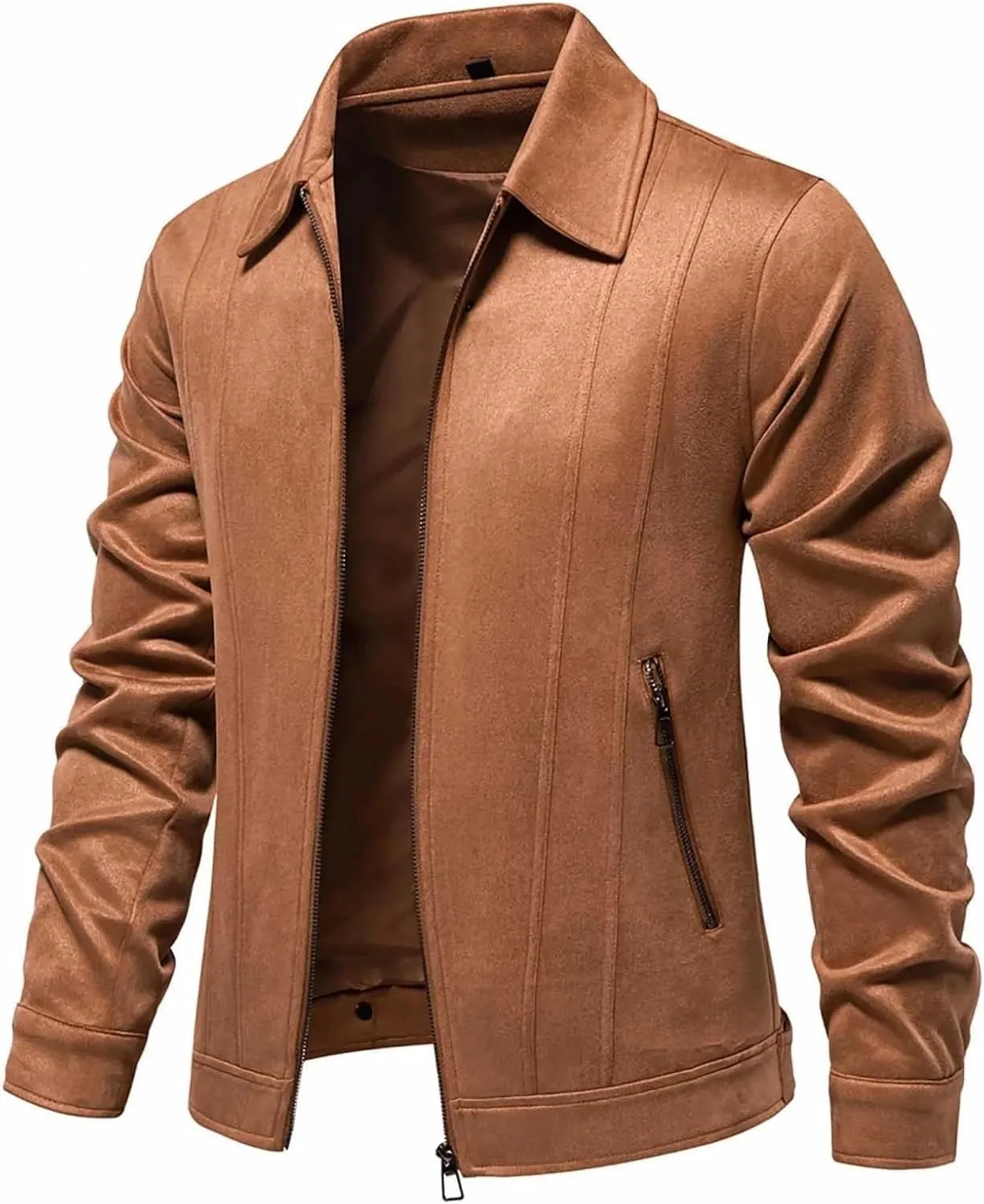 Men's Corduroy Windbreaker Jacket Full Zip Lightweight Bomber Coat Stylish Casual Wear