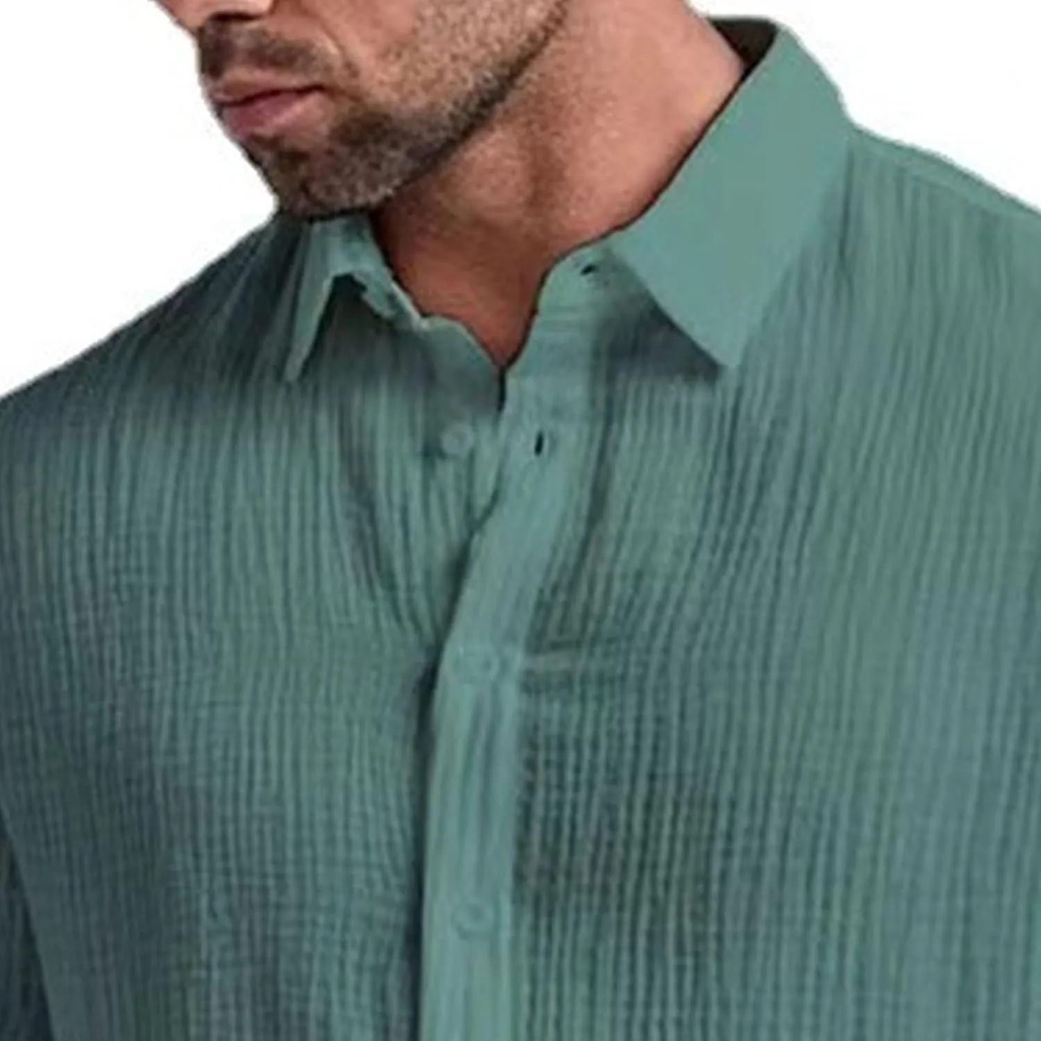 Men's Cotton Linen Short Sleeve Shirts Summer Casual Button Down Shirts Stylish Business Dress Shirt