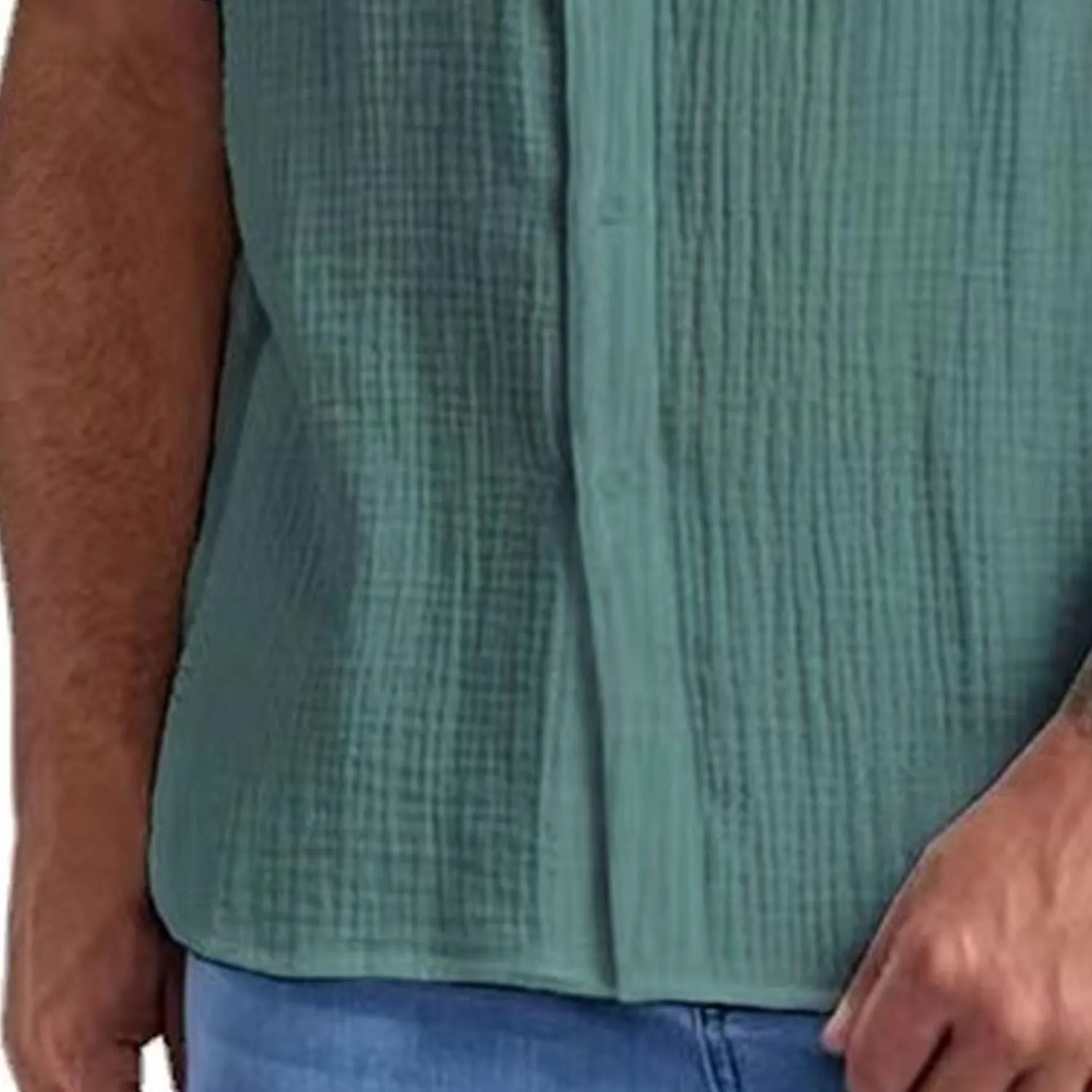 Men's Cotton Linen Short Sleeve Shirts Summer Casual Button Down Shirts Stylish Business Dress Shirt