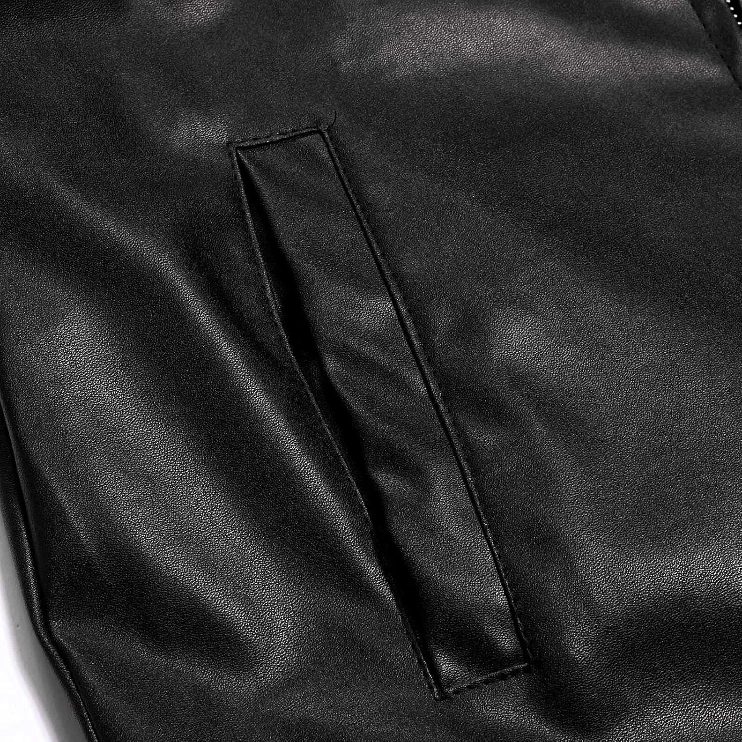 Mens Faux Leather Jacket, Faux Bomber Jacket Men Motorcycle Lapel Asymmetric Zip-Up Blet Slim Fit Biker Jacket Coat