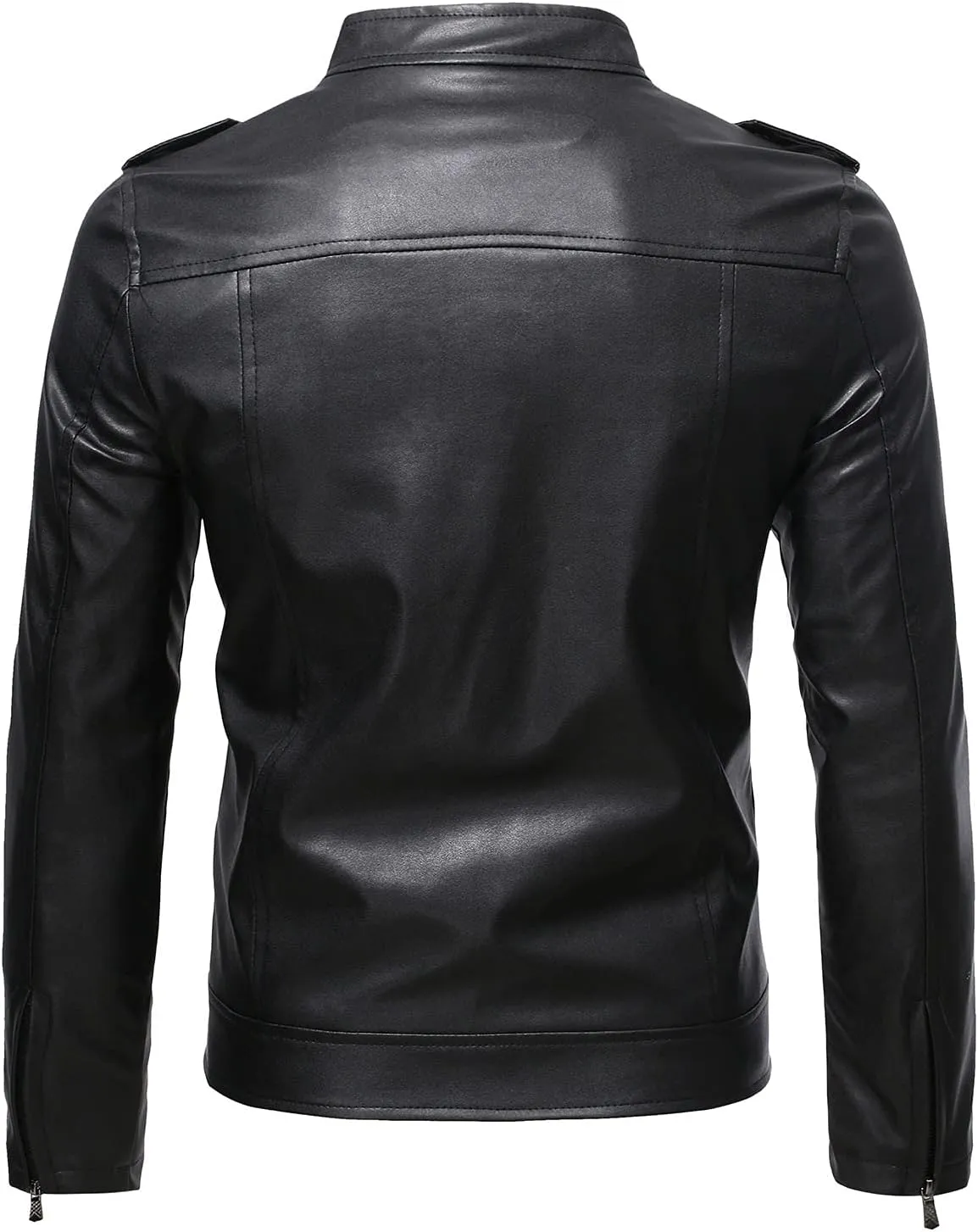 Mens Faux Leather Jacket, Faux Bomber Jacket Men Motorcycle Lapel Asymmetric Zip-Up Blet Slim Fit Biker Jacket Coat