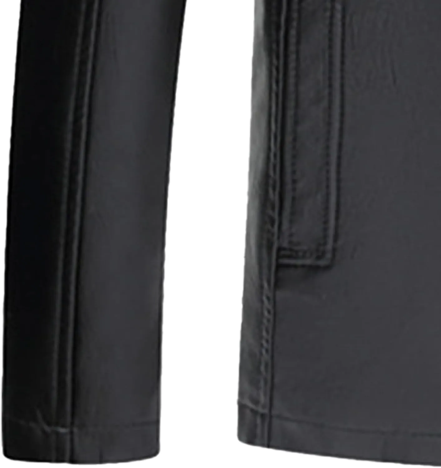 Men's Faux Leather Jacket Fleece Lined Hooded Leather Jacket Windproof Warm Thicken Motorcycle Biker Coat