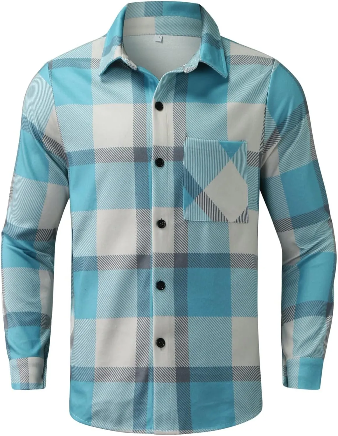 Men's Flannel Shirts, Men's Flannel Shirts Long Sleeve Regular Fit Button Down Fashion Plaid Shirt Jackets for Men