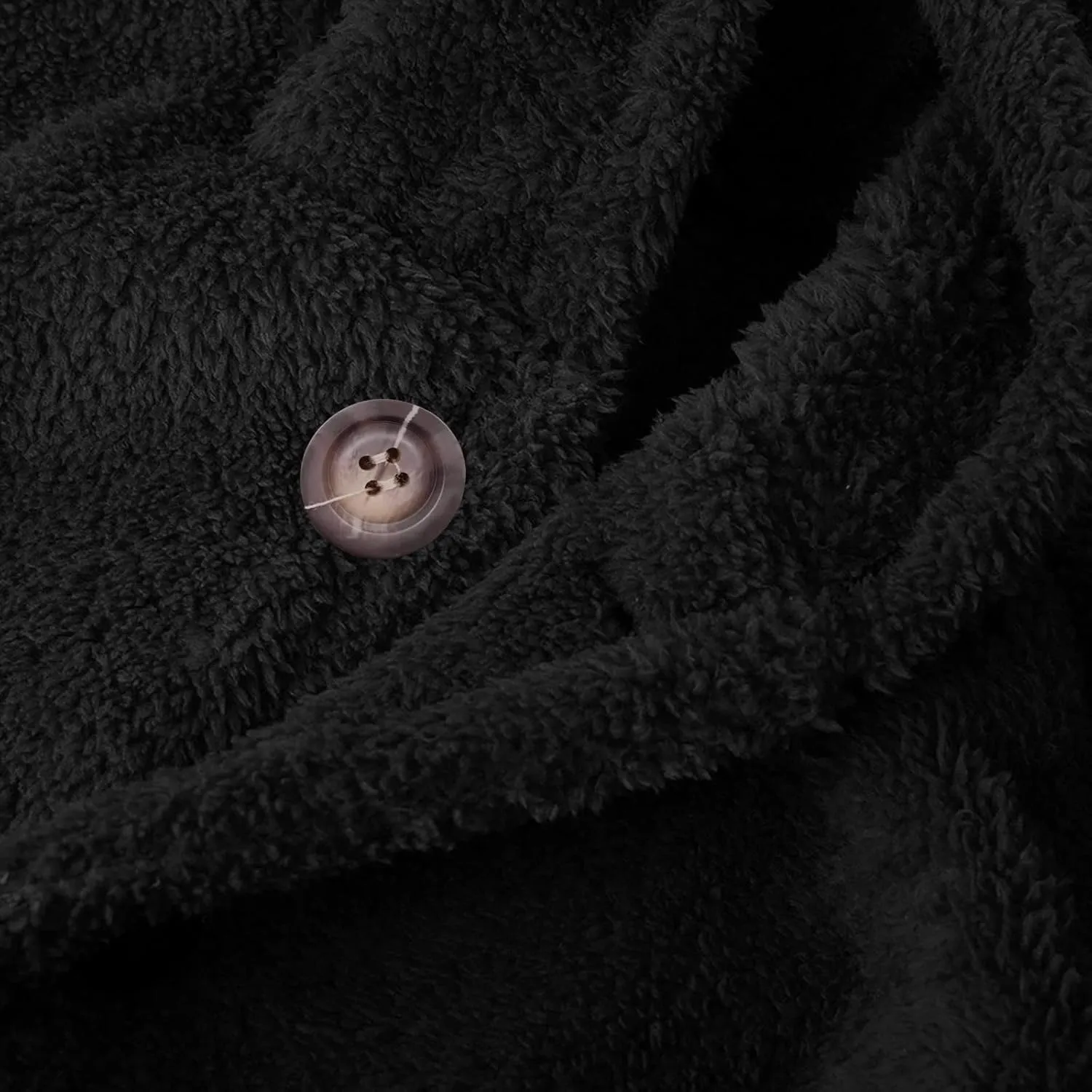 Men's Fleece Jacket Casual Stylish Long Sleeve Hooded Sweater Comfort Fit Button Jacket Coat Winter Warm Cardigan