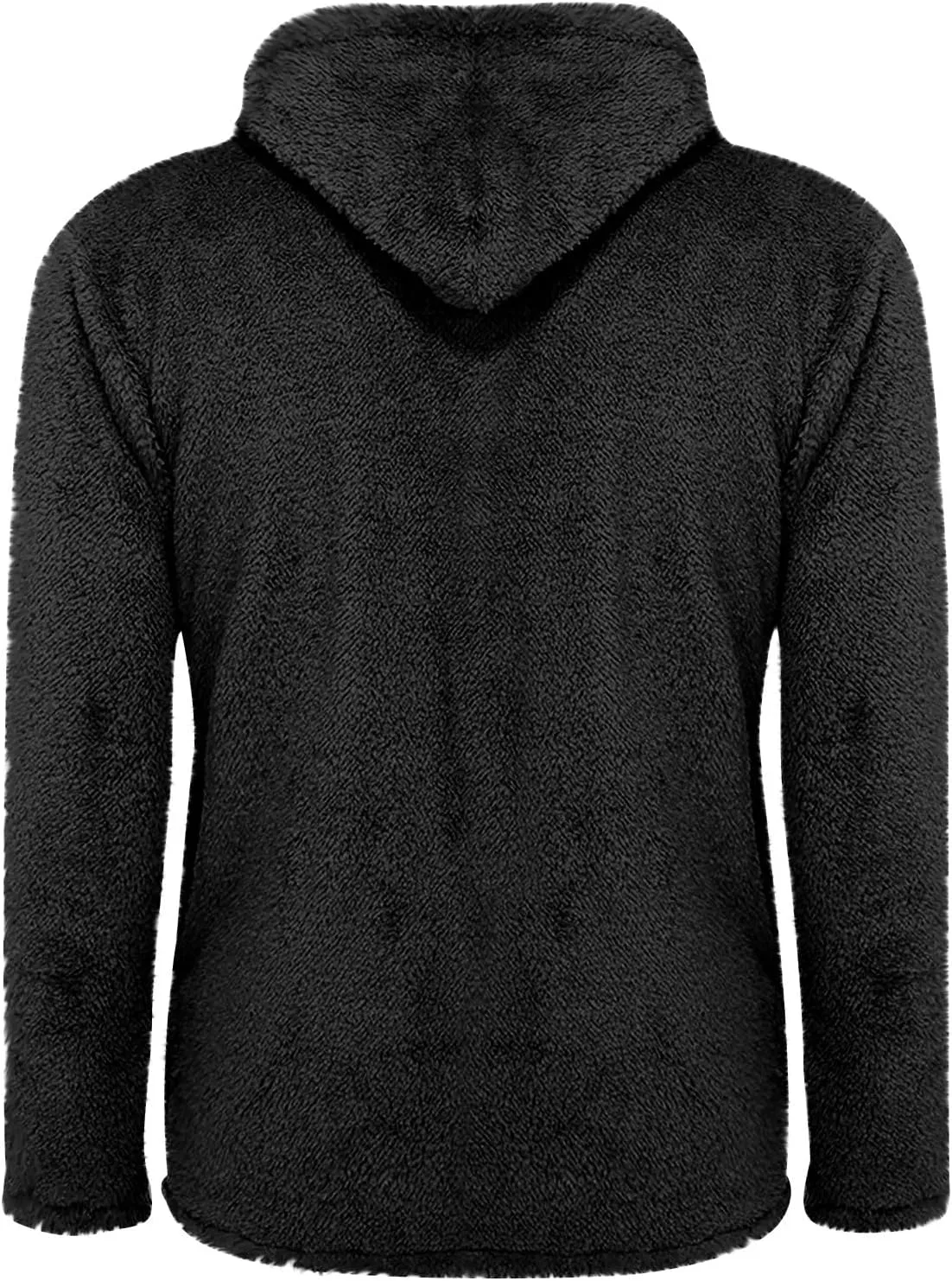 Men's Fleece Jacket Casual Stylish Long Sleeve Hooded Sweater Comfort Fit Button Jacket Coat Winter Warm Cardigan