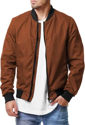 Mens Golf Jacket Lightweight Bomber Jackets Casual Fashion Flight Windbreaker Windproof Zip Up Coats Outwear Plus Size