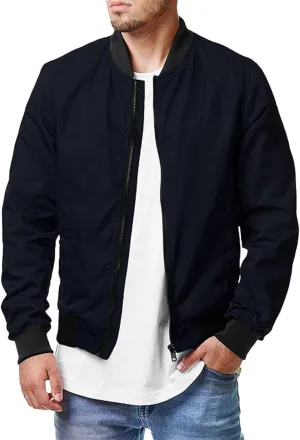 Mens Golf Jacket Lightweight Bomber Jackets Casual Fashion Flight Windbreaker Windproof Zip Up Coats Outwear Plus Size