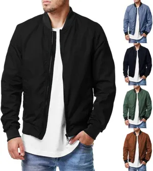 Mens Golf Jacket Lightweight Bomber Jackets Casual Fashion Flight Windbreaker Windproof Zip Up Coats Outwear Plus Size