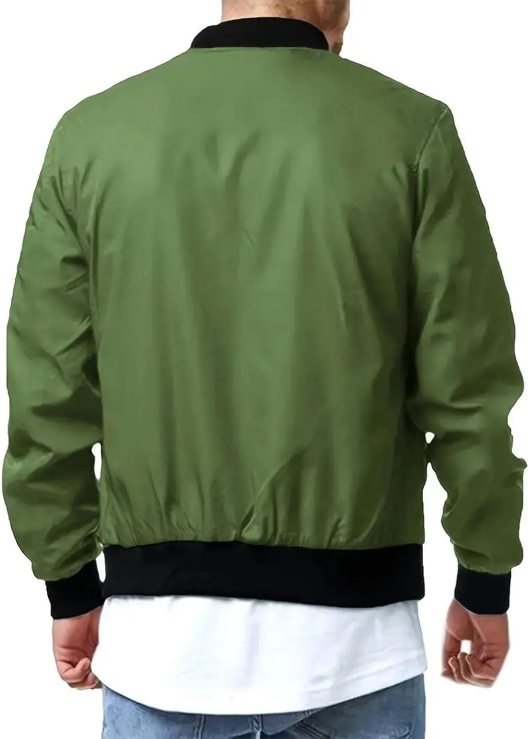 Mens Golf Jacket Lightweight Bomber Jackets Casual Fashion Flight Windbreaker Windproof Zip Up Coats Outwear Plus Size