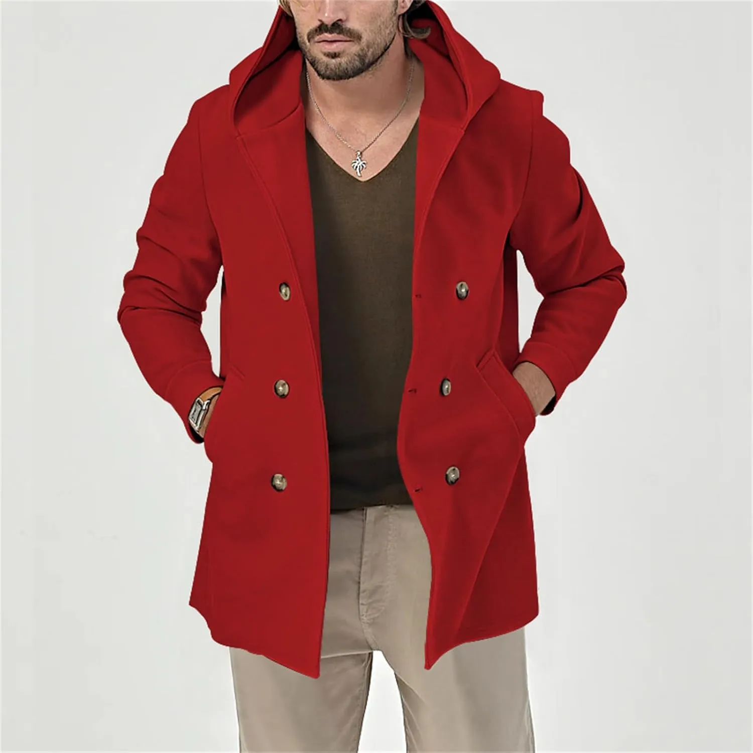 Mens Hoodies Jackets Button down Lapel Loose Coats Casual Space Velvet Overcoats Plain Fashion Jackets with Pockets