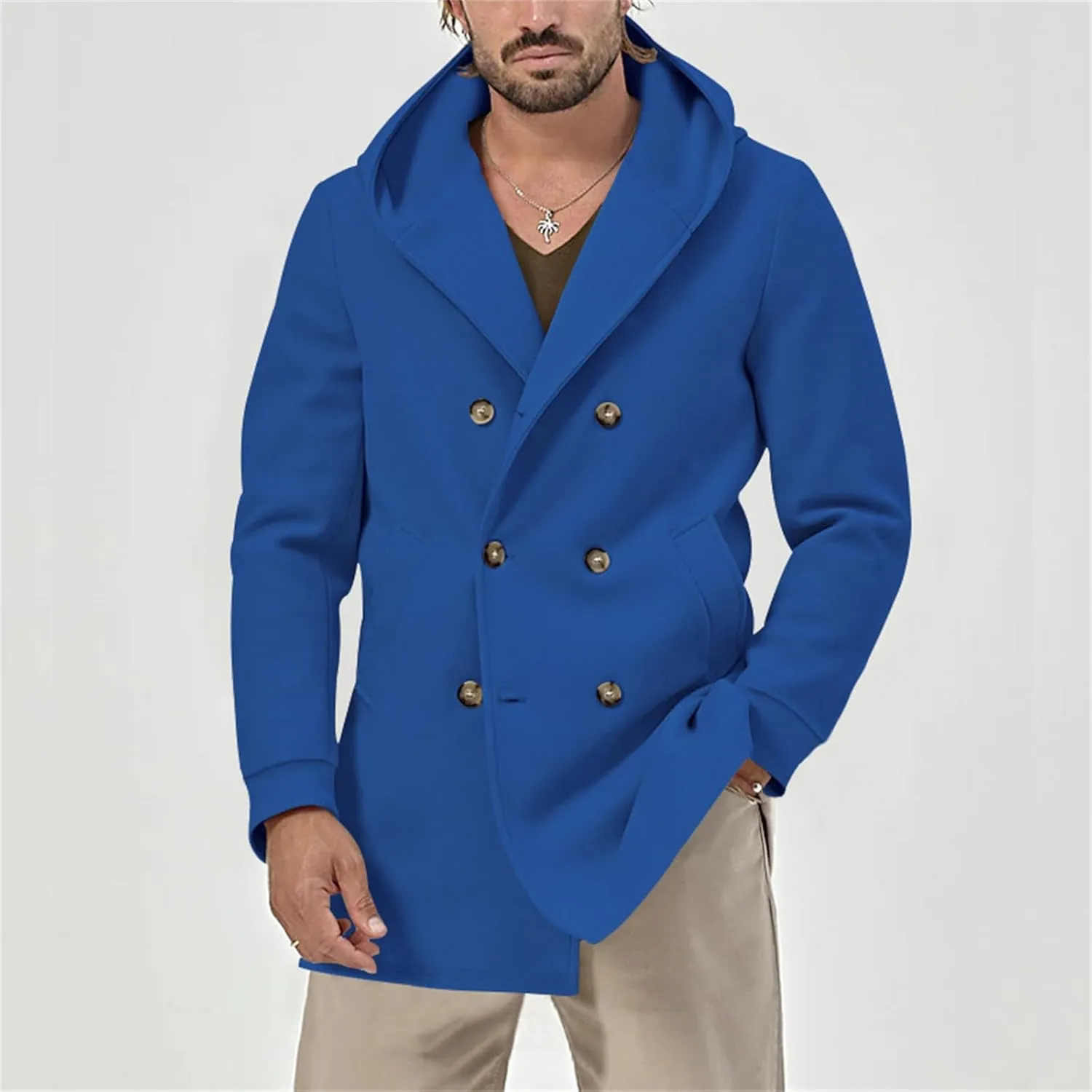 Mens Hoodies Jackets Button down Lapel Loose Coats Casual Space Velvet Overcoats Plain Fashion Jackets with Pockets