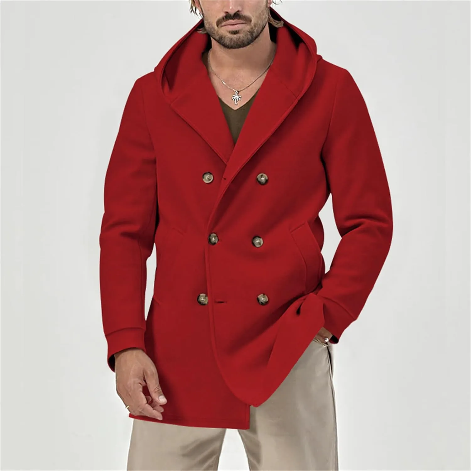 Mens Hoodies Jackets Button down Lapel Loose Coats Casual Space Velvet Overcoats Plain Fashion Jackets with Pockets