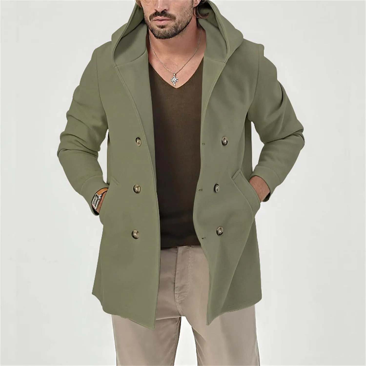 Mens Hoodies Jackets Button down Lapel Loose Coats Casual Space Velvet Overcoats Plain Fashion Jackets with Pockets