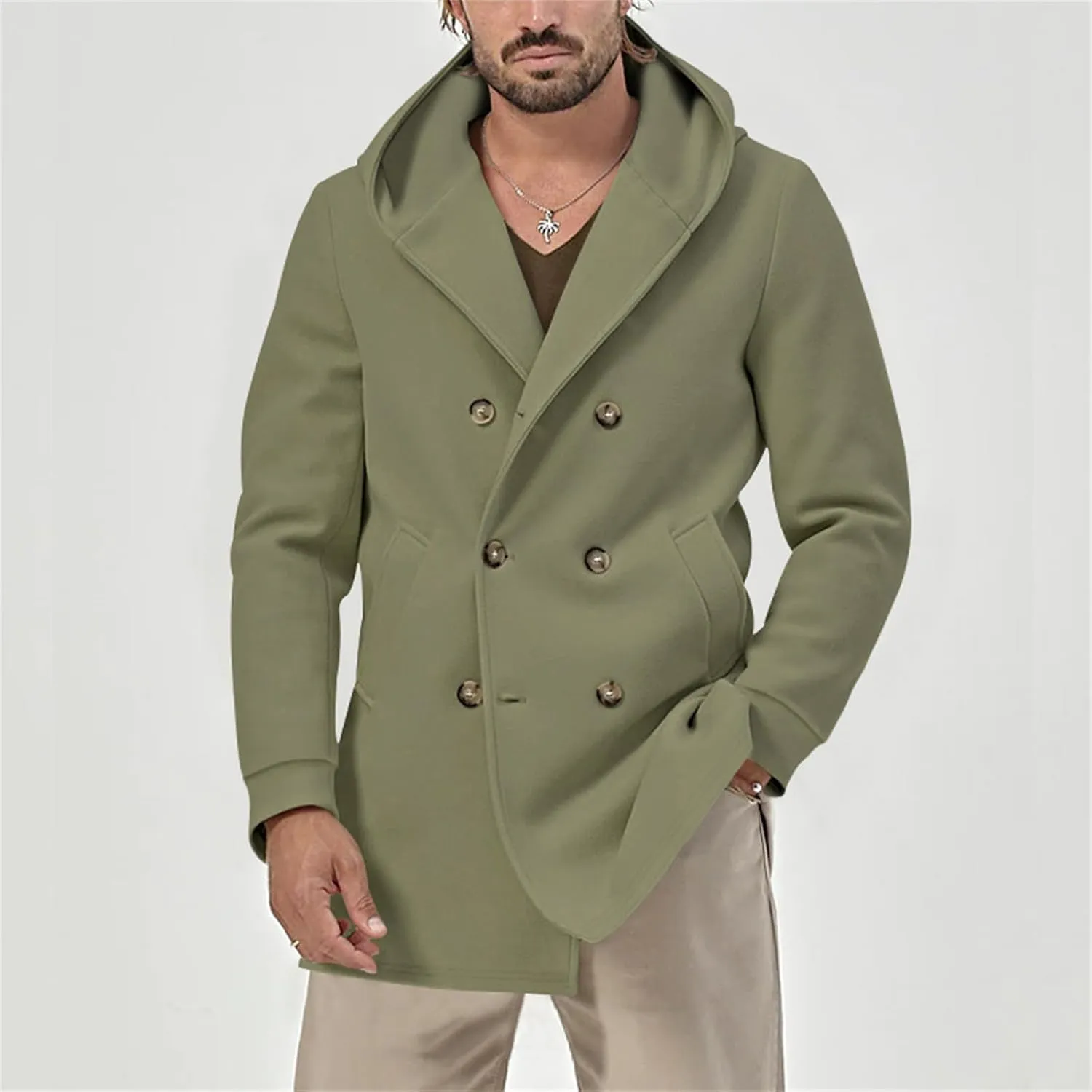 Mens Hoodies Jackets Button down Lapel Loose Coats Casual Space Velvet Overcoats Plain Fashion Jackets with Pockets