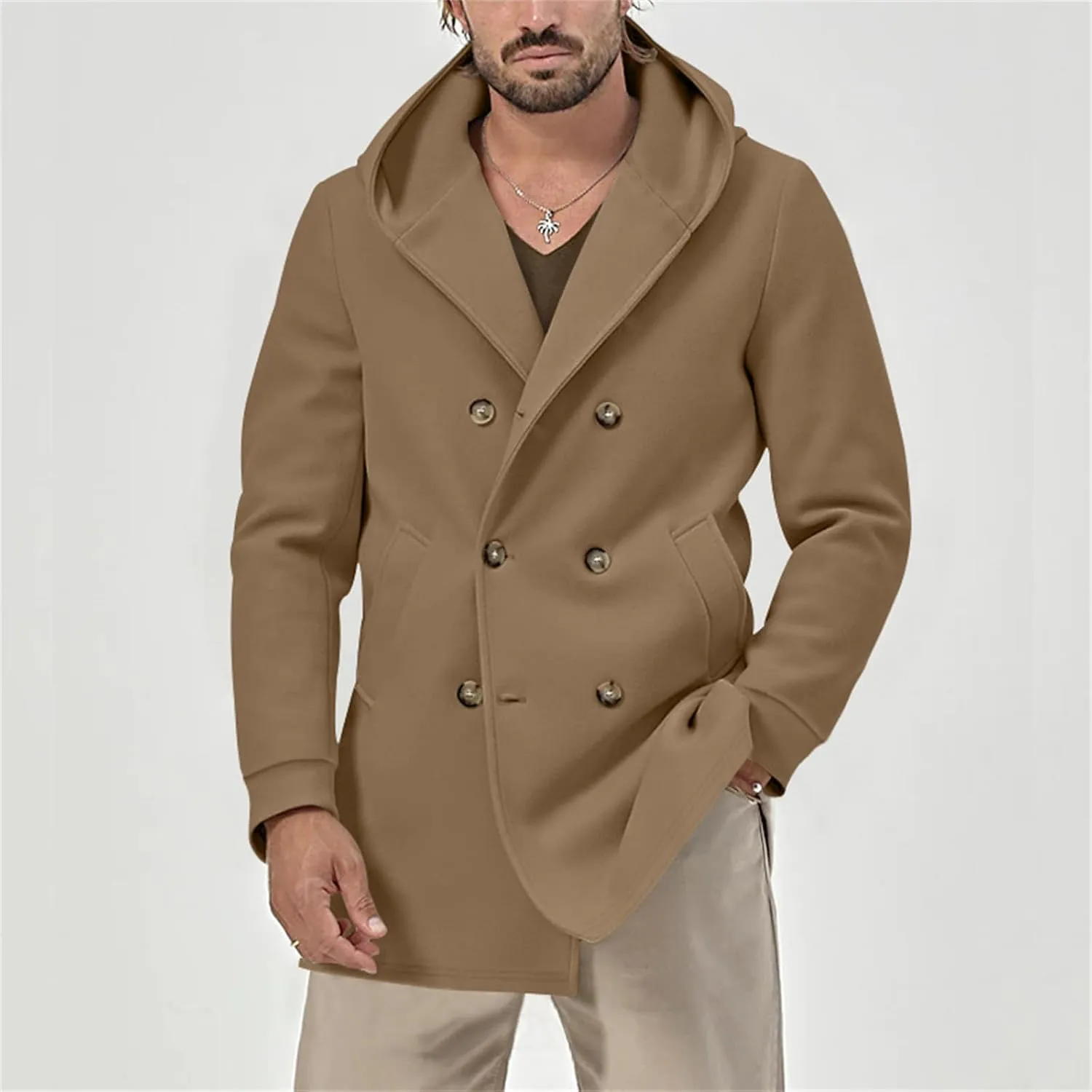Mens Hoodies Jackets Button down Lapel Loose Coats Casual Space Velvet Overcoats Plain Fashion Jackets with Pockets
