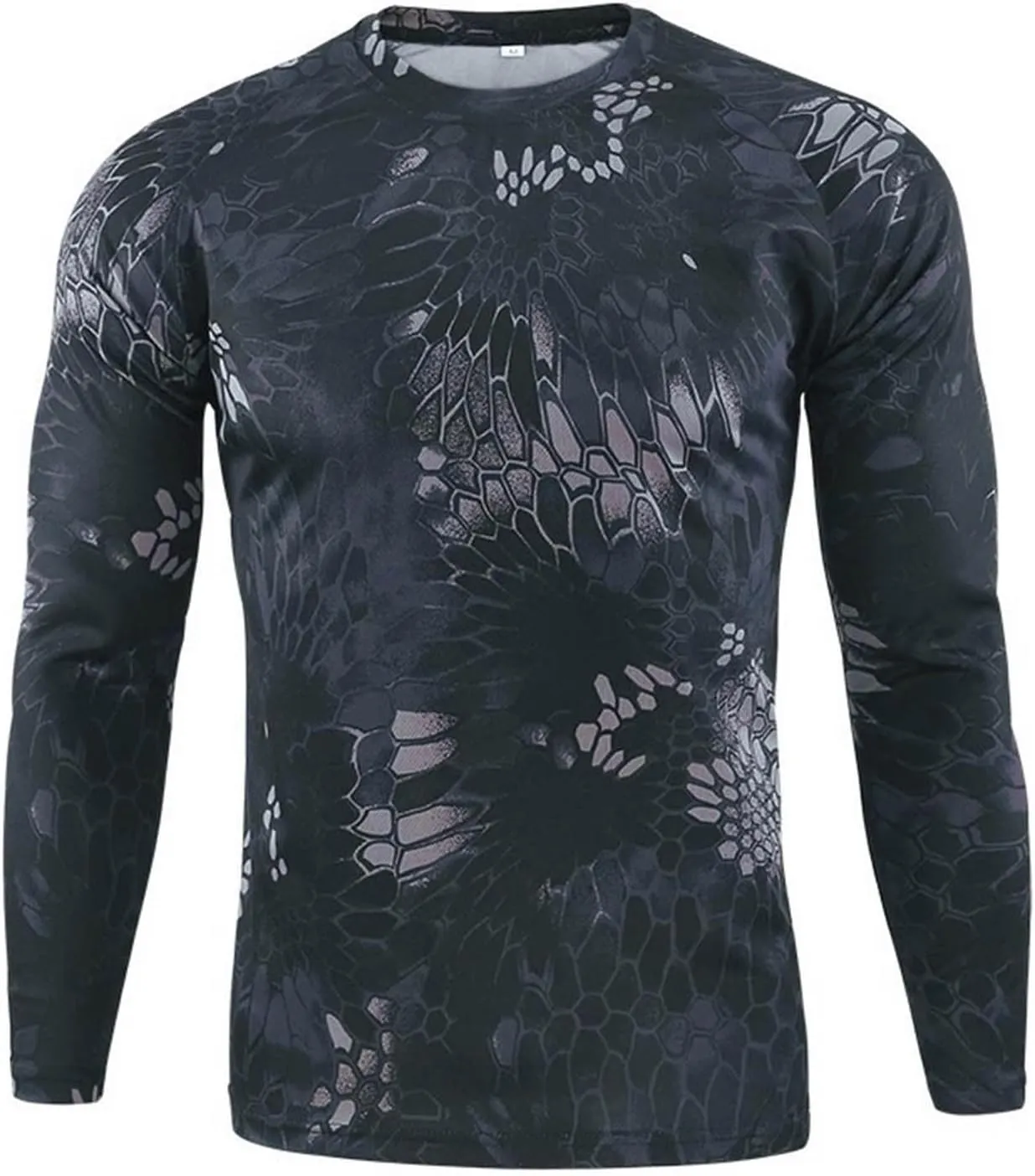 Men’s Hunting Camo Shirt Tactical Military Combat Fall Long Sleeves Shirts Hiking Fishing Camping Quick Dry Tops