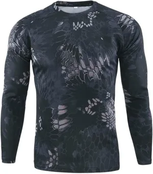 Men’s Hunting Camo Shirt Tactical Military Combat Fall Long Sleeves Shirts Hiking Fishing Camping Quick Dry Tops