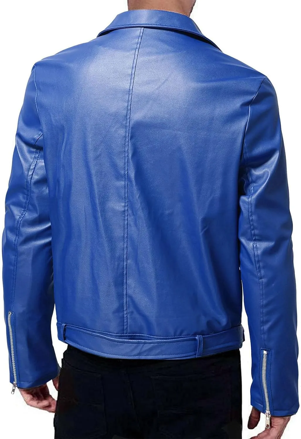 Mens Leather Jacket Black Bomber Jackets Motorcycle Faux Leather Outwear Lightweight Slim Fit Cool Biker Coat
